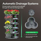 VIVOSUN 2-Pack 5 Tier Vertical Gardening Stackable Planter for Strawberries, Flowers, Herbs, Vegetables, Grey