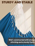 Chihee Hammock Chair Hanging Swing Max 500 Lbs 2 Cushions Included Metal Spreader Bar with Anti-Slip Grooves Portable Hanging Chair Side Pocket Large Macrame Bohemian Chair Indoor Outdoor