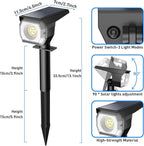 EIUIO Solar Outdoor Lights, 3 Lighting Modes Solar Spot Lights Outdoor with Auto On/Off, IP65 Waterproof Landscape Lighting for Garden Yard Pathway