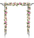 VINGLI Garden Arbor, Arch Archway for Wedding Ceremony Party, Steel Garden Trellis for Plant Climbing, Christmas Decorations Pergola for Backyard, Lawn (Black)