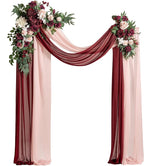 Artificial Flowers Wedding Arch Kit, Blush and Marsala, 4 Piece Set