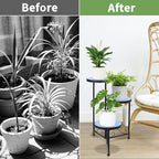 Plant Stand Indoor 3 Tie Mosaic Metal Corner Shelf Outdoor Plant Pot Holder Folding Storage Corner Table Plant Shelves for Living Room