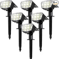 TECKNET Spot Lights Outdoor with 59 LED, 6 Pack Solar Lights Outdoor Waterproof IP65, Auto On/Off Solar Spot Lights, 3 Lighting Modes Solar Powered Garden, 2-in-1 Solars Landscape Light (Cool White)