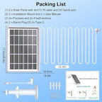 Solar Panel Charger for Ring Camera，Spotlight Cam Plus/Pro and Stick Up Cam Battery, 6V 3W 13.1Ft Fast Charging Cable