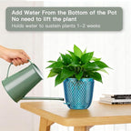 QCQHDU Self Watering Hanging Pots, 2 Pack 7.2 Inch Hanging Planters for Plants Indoor, Outdoor Plant Hanger Flower Pots with Drainage Holes and 3 Hooks Chains for Garden Home (Klein Blue)