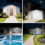 INCX Solar Motion Sensor Lights Outdoor, 3 Heads Security Lights Solar Powered, 156 LED Flood Light Motion Detected Spotlight for Patio Yard Garage Entryways, IP65 Waterproof 1 Pack