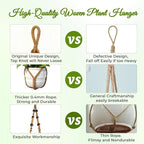 Macrame Plant Hanger, Up to 4-15 inch Pots, Wood Beads Cotton Hanging Planter Holder for Indoor Outdoor Boho Home Decor, 35 Inch, Set of 2 (Brown)
