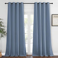 NICETOWN Blackout Stone Blue Curtains for Living Room - Grommet Energy Saving Thermal Drapes Sound Reducing Heat Blocking Window Treatments for Living Room (1 Panel, W52 x L90)