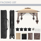 COBIZI 11x11 FT Pop up Gazebo Canopy Tent - Outdoor pop up gazebos on Clearance,carpas para Patio,Shelter - Screen Tents with Portable Carry Bag,Patio Gazebos for Camping,Garden,Deck,Backyard,Brown