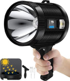 Spotlight 1000000 Lumens, 6 Modes Led Rechargeable Spotlight Flashlight As Seen on TV with Tripod, 3 Color Filters, Super Bright Solar Spot Lights Outdoor Handheld for Hunting, Boating, XXXL