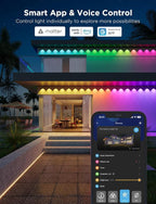 Govee Permanent Outdoor Lights Pro, 200ft with 120 RGBIC LED Lights for Daily and Accent Lighting, 75 Scene Modes for Outdoor Decor, IP67 Waterproof, Works with Alexa, Google Assistant, Matter, Black