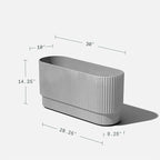 Veradek Demi Series Long Planter for Porch, Patio, Backyard | Durable Plastic-Stone Composite Material | Modern Décor for Shrubs, Flowers