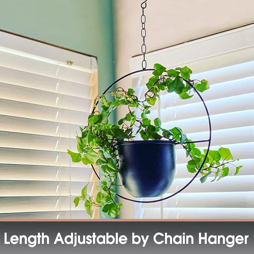 2 Pack Hanging Planters for Indoor Plants with 5.5" Pot + Ceiling Hook + Extender Chain | Hanging Plant Holder, Metal Minimalist Planter, NO Plant incld