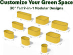 9-in-1 Galvanized Raised Garden Beds Outdoor // 8×2×2.5 ft Modular Planter for Gardening, Vegetables, Flowers // 32" Extra Tall Metal Raised Garden Bed (Yellow) // Patented Design Planter Box