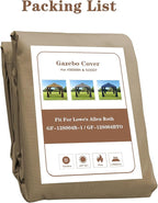 SCOCANOPY Beige Ripstop Replacement Top for Lowe's Allen Roth 10X12 Gazebo Model #GF-12S004B-1/ GF-12S004BTO