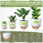 Self-Watering Pots for Indoor Plants 4 Pack, 6/8/10/12 Inch Outdoor Planters with Water Level Indicator&Deep Reservoir, Decorative Flower Pots for Indoor Plants,Home Decor (White, 12+10+8+6 inch)