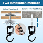 ONIKK Ceiling Hooks for Hanging Plants (4 PCS Black), Heavy Duty Metal Plant Hooks, Screw in Hooks for Hanging Birdfeeders, Lamps, Planters, Indoor Outdoor Wall Baskets Hooks up to 33 lbs