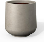 Kante 8.2" Dia Round Concrete Planter, Outdoor Indoor Large Plant Pots Containers with Drainage Hole and Rubber Plug for Home Garden Patio, Weathered Concrete