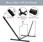 SUNCREAT Hammocks for Outside with Stand, Freestanding Hammock with Frame, 450 lbs Capacity, Grey Pattern