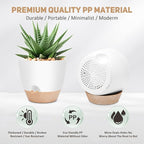 12 Inch Large Self Watering Plant Pot Set, Flower Pots with Multi-Mesh Drainage Holes and Saucer, Suitable for Indoor and Outdoor Garden Plants, White.