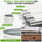 Galvanized Raised Garden Bed Outdoor |17'' Tall Planter Box Outdoor for Deep Root Plants | 2Pcs Raised Bed Kit for Gardening with Rubber Strip for Vegetables Flowers Fruits (White, 4x2x1.4FT)