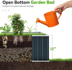 KING BIRD Raised Garden Bed 68" x 36" x 12" (2 Packs) Galvanized Steel Metal Outdoor Planter Kit Box for Vegetables, Flowers, Fruits, and Herbs, Dark Grey