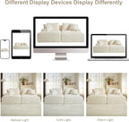80" Double Chaise Lounge Chair Indoor, Oversized Boneless Couch Comfy Upholstered Sleeper Sofa Bed with 4 Pillows, Corduroy Cloud Loveseat Chair for Living Room No Assembly Required, White