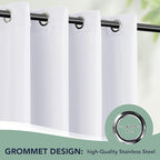 White Outdoor Curtains for Patio Waterproof - 6 Panels Privacy Weatherproof Outside Curtains with Grommets for Pergola, Gazebo, Porch, Cabana, Balcony, 54 x 95 Inch