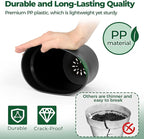 T4U 6 Inch Plant Pot 8-Pack, Plastic Planter with Drainage Hole and Saucer, Decorative Nursery Pots Bulk for African Violet, Snake Plant, Succulent, Herb and Plants Indoor (8 Pcs 6" Pots, Black)