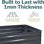 Sunnydaze 11.75" H Raised Metal Garden Bed - Galvanized Raised Garden Bed Outdoor for Vegetables and Flowers - Dark Gray - 4' x 2' Rectangle