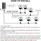 JESLED Landscape Lighting 6W LED Well Lights, 12V 24V Ground Lights 6000K Bright White, IP67 Waterproof Low Voltage Landscape Light Spotlight for Driveway Deck Patio Yard Garden Outdoor (6 Pack)