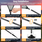 Upgraded Extra-Tall Solar Lights Outdoor, 2 Pack Flickering Flame Solar Torch Lights with 61"Tall & Super Larger Size, Solar Flame Lights Waterproof Tiki Torches for Outside Garden Patio Yard Pathway