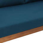 Claremont Outdoor 3 Seater Daybed with Cushions - Acacia Wood - Teak/Dark Teal