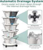 Strawberry Vertical Planters 2 Pack, 5 Tiered Stacking Tower Garden with Support Pole, Stackable Herb Vegetable Planters Indoor Outdoor Black