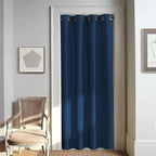NICETOWN Door Curtain for Closet Doors 80 Inches Long 1 Panel, Blackout Doorway Curtain for Open Closet Bedroom, Room Divider Living Room for Privacy (Moroccan Blue, 1 Panel, 46W x 80L)