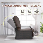 ATR ART TO REAL Outdoor Recliner, Outdoor Wicker Recliner Chair with 5.5'' Thickness Cushions, Automatic Adjustable Rattan Patio Chaise Lounge Chairs, Aluminum Frame, Anti-UV and Rustless