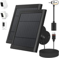 2 Pack 4W Solar Charger for Ring Spotlight & Stick Up Outdoor Cam, Black, High Efficiency, 10FT/3M Long Cable with USB-C to Ring Barrel Plug