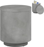 HOMCOM 2.6 Gal Outdoor Cooler Side Table, 3-in-1 Cool Coffee Table with Storage, Removable Ice Bucket and Lid, Concrete Small Patio Table for Party, Poolside, Deck, Gray