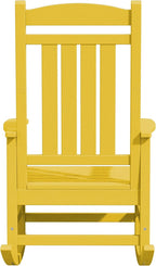 KINGYES Outdoor Rocking Chair Set of 2, High Density Polyethylene Patio Rocking Chairs with 330lbs Support for Adults, Yellow