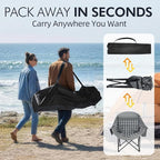 Oversized Camping Chair for Adults - Heavy Duty Outdoor Padded Large Lawn Camp Chair with Cup Holder Cooler Pockets for Sports Beach Fishing Garden Portable Supports 500lbs, Grey 2 Pack