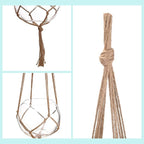 EBOOT 2 Pack 48 Inch Large Macrame Plant Hanger Rope to Hang Flower Pot Plant Holder for Indoor Outdoor Decorations, 4 Legs (Linen Color)