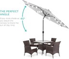 Best Choice Products 10ft Solar Polyester LED Lighted Patio Umbrella w/Tilt Adjustment and UV-Resistant Fabric