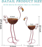 Metal Flamingo Planter with Basket -Garden Bird Planters for Outdoor Indoor Lawn,Yard,Porch,Patio, Garden Decorations（Set of 2）