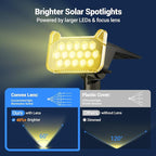 WdtPro Solar Spot Lights Outdoor Waterproof, Bright Solar Lights Outdoor with 16 Extra-Large LEDs, 3 Modes Landscape Spotlights, 2-in-1 Solar Powered Light for Yard Flag Garden, 2 Pack, Warm White