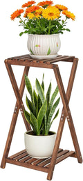 Tall Plant Stand Indoor, Wooden 2 Tier Plant Shelf for Multiple Plants,Corner Square Plant Display Rack,65in Flower Potted Stand for Living Room Balcony Bedroom Office