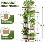 Bamworld Corner Plant Stand Indoor, 5 Tier Metal Plant Shelf for Multiple Plants, Tiered Flower Pot Stands for Patio Garden Balcony Living Room Bedroom, Brown
