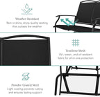 Best Choice Products 2-Person Outdoor Patio Swing Glider Steel Bench Loveseat Rocker for Deck, Porch w/Textilene Fabric, Steel Frame - Black