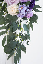 Artificial Flowers Arch Swag Kit, Purple Silk and Foam, 26Ft Fabric