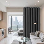 Joydeco Blackout Patio Sliding Door Curtains 108 Inches Long, Grommet Privacy Room Divider Curtains, Extra Wide Thermal Blackout Drapes for Bedroom Living Room (Grey, 70Wx108L, 1 Panel)