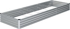 12x4x1FT Galvanized Raised Garden Bed Kit,Vegetable Boxes-Rectangle Metal Flower Box,Large Planter Raised Beds Outdoor Garden for Planting,Fruit,Herb-Silver